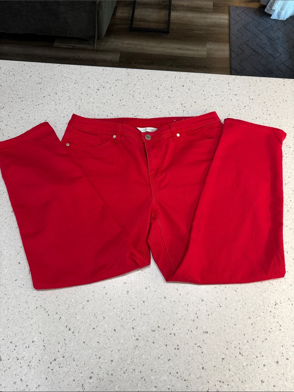 Christopher & Banks Bright Red Straight Jeans